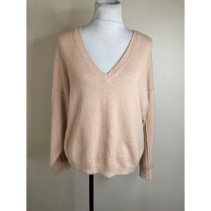 ASOS Womens V-Neck Wool Blend Pullover SWEATER - Size 10 - Tan/Peach